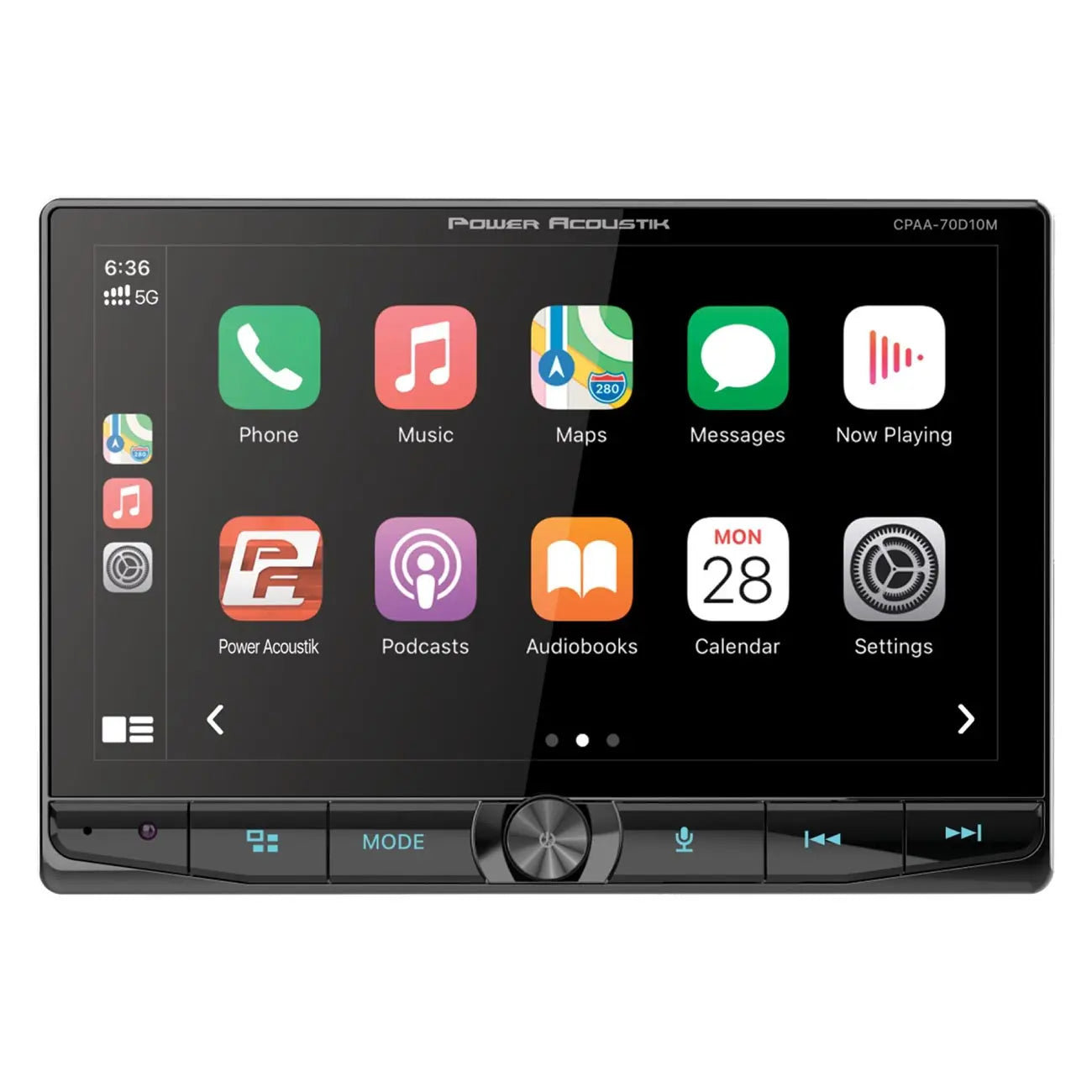 Power Acoustik 10.6″ Floating Double Din Mechless Receiver With Apple Car Play & Android Auto Bluet Power Acoustik