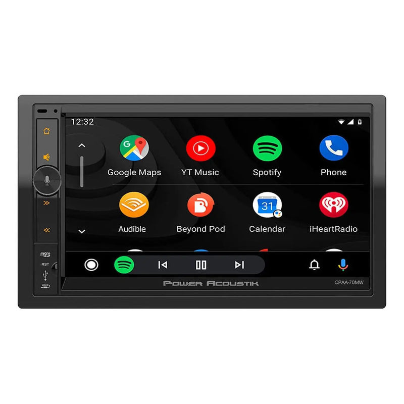 Power Acoustik 7” Double Din Mechless Receiver With Wireless Apple Carplay/android Auto Power Acoustik