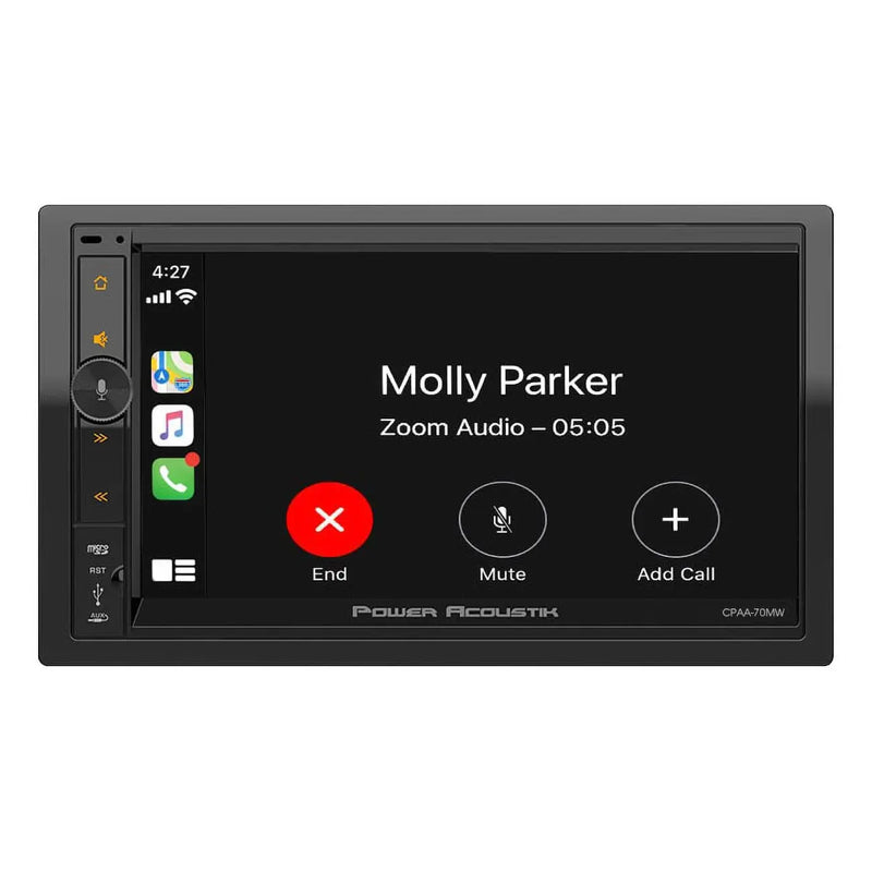 Power Acoustik 7” Double Din Mechless Receiver With Wireless Apple Carplay/android Auto Power Acoustik
