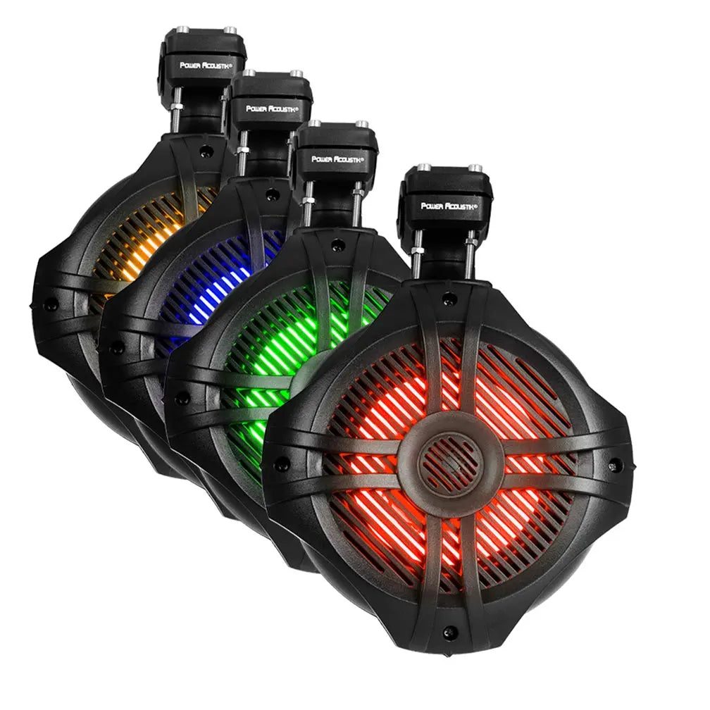 Power Acoustik Marine 6.5" 2-way Wakeboard Speakers With Rgb Led Illumination - Black (pair) Power Acoustik