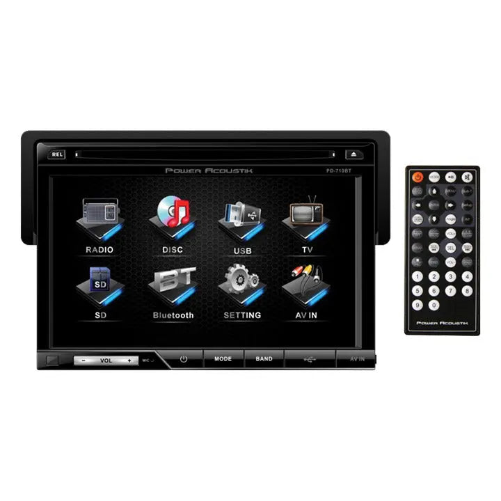 Power Acoustik Oversized 7" Detach Touch Screen Receiver Tft/lcd Dvd Am/fm  Bluetooth A2dp Power Acoustik