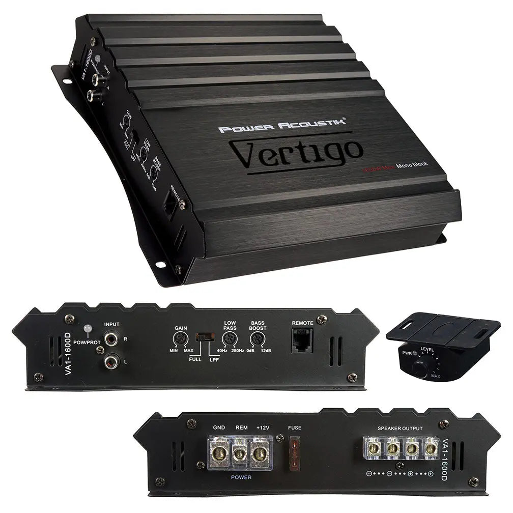 Power Acoustik Vertigo Series Monoblock Amplifier 1600w Max Power Acoustik