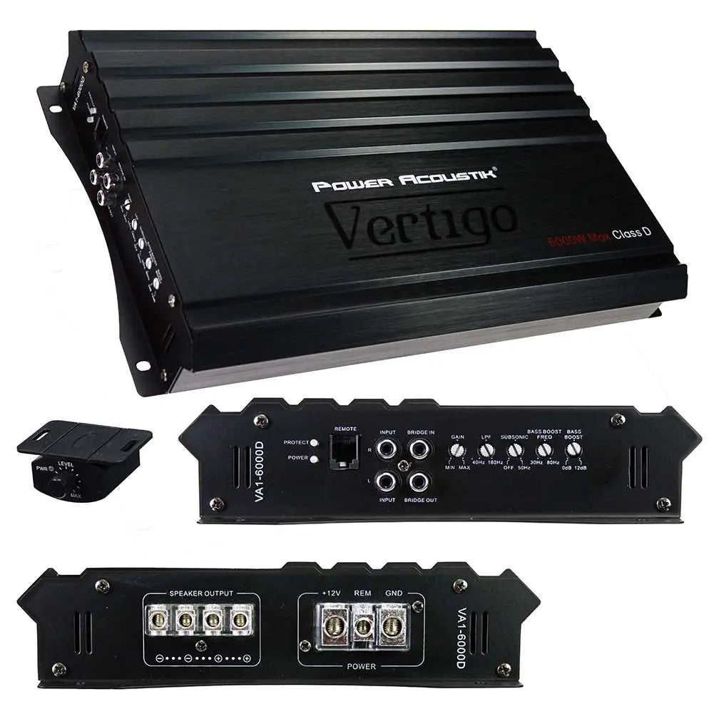 Power Acoustik Vertigo Series Monoblock Amplifier 6000w Max Power Acoustik
