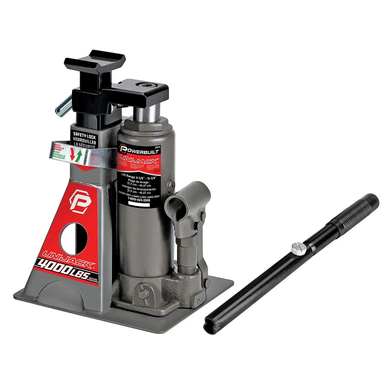 Powerbuilt 2-ton Unijack Combination Hydraulic Bottle Jack & Jackstand In One POWERBUILT