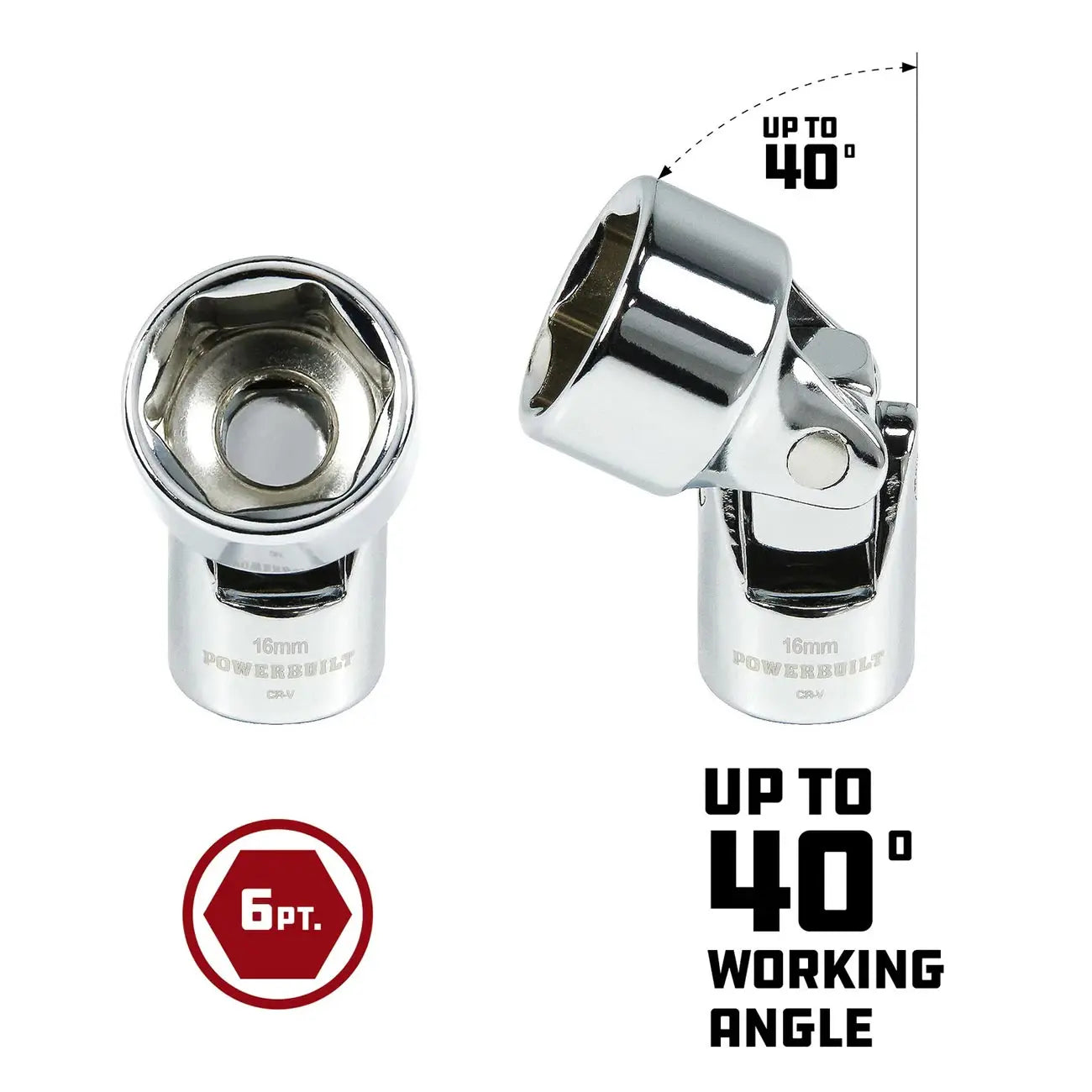 Powerbuilt 3/8" Drive Metric Universal Joint Socket Set (10 Piece Set) POWERBUILT