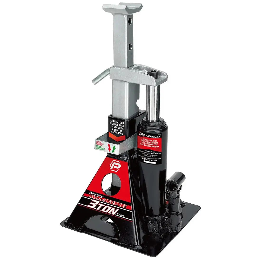 Powerbuilt 3-ton All-in-one Hydraulic Bottle Jack And Jackstand POWERBUILT