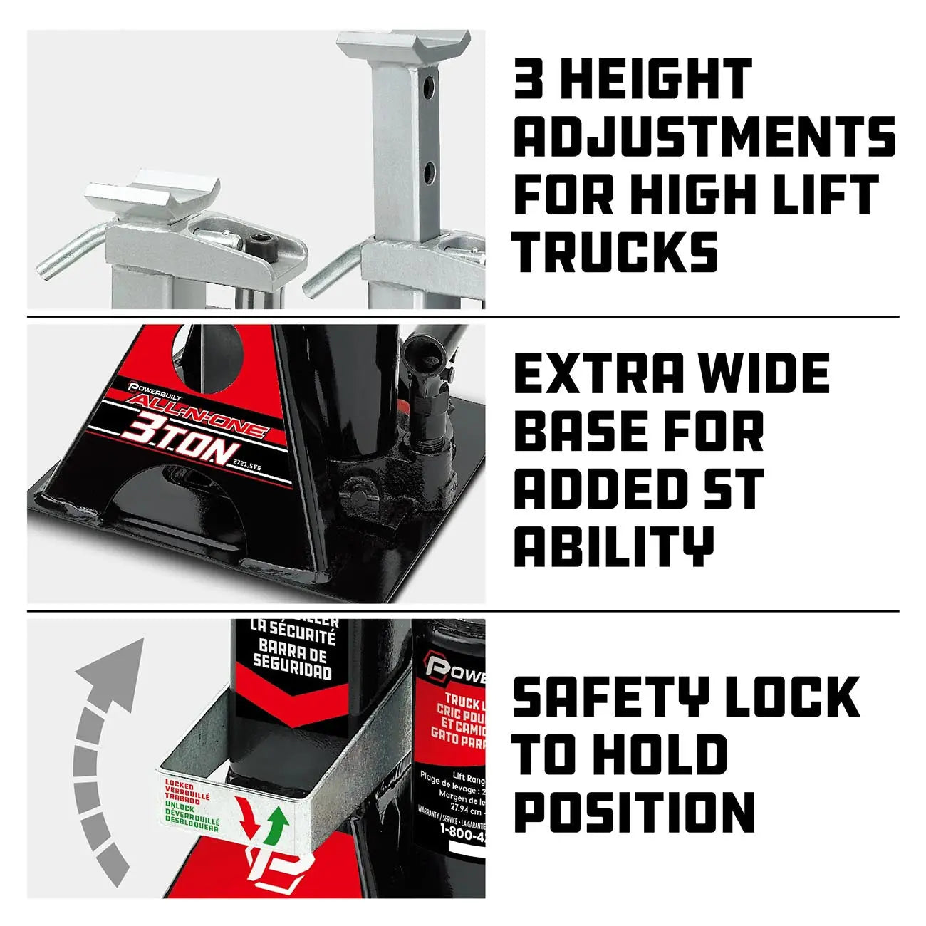 Powerbuilt 3-ton All-in-one Hydraulic Bottle Jack And Jackstand POWERBUILT
