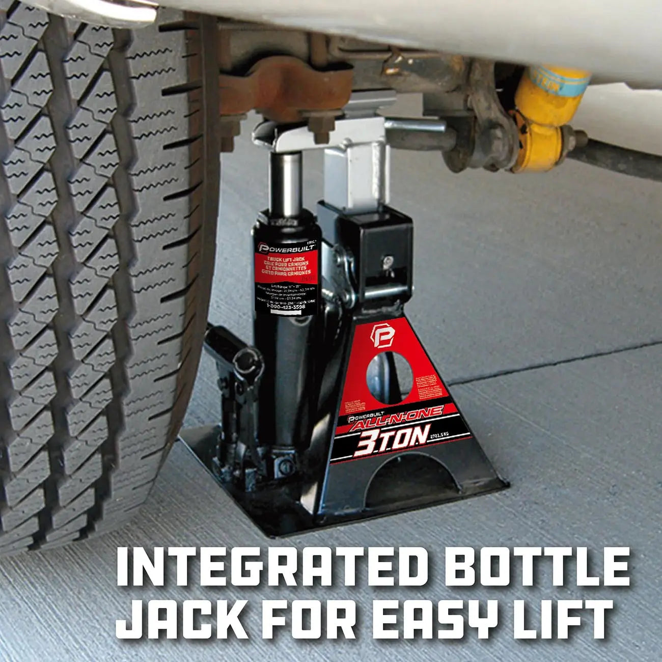 Powerbuilt 3-ton All-in-one Hydraulic Bottle Jack And Jackstand POWERBUILT