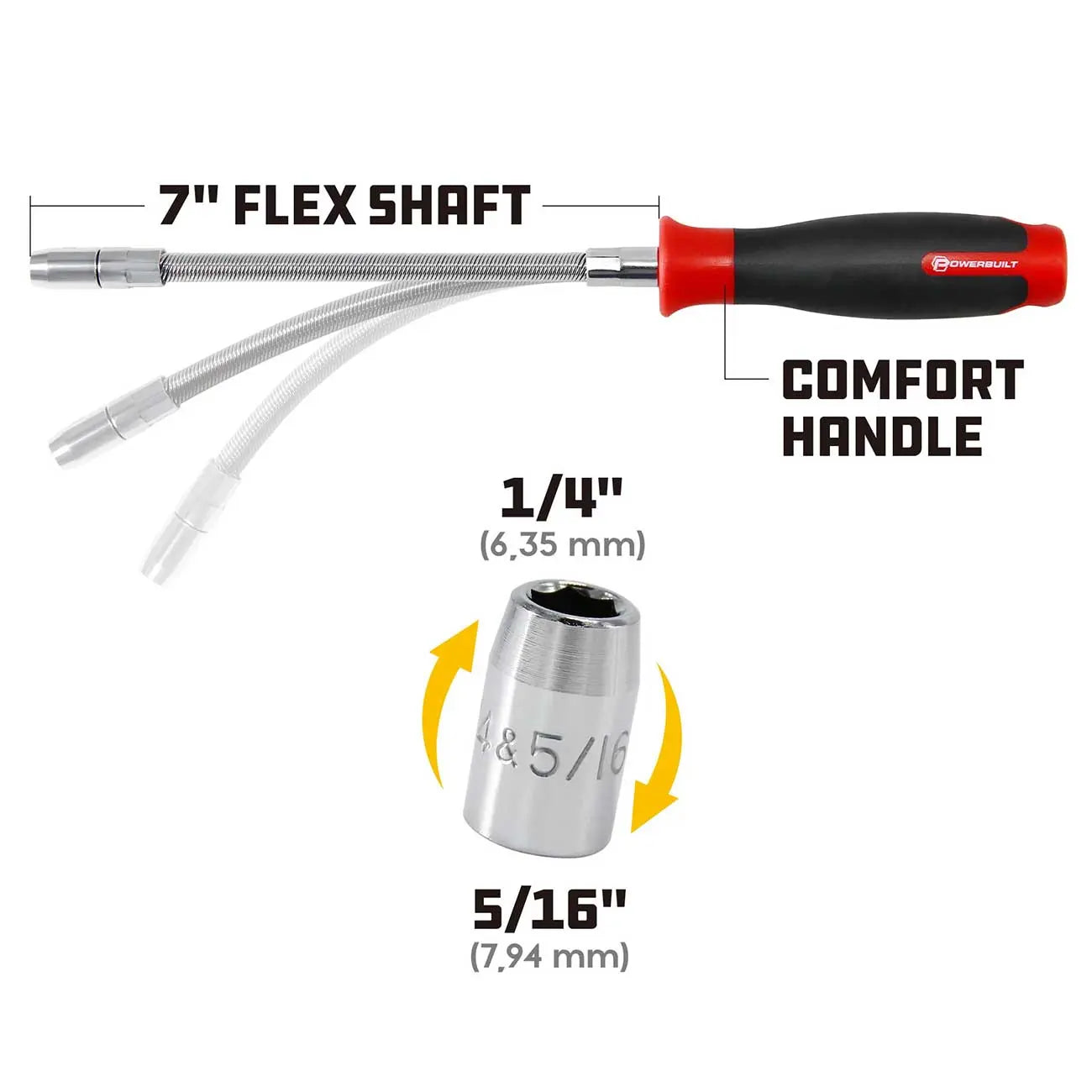 Powerbuilt Flexible Hose Clamp Nut Driver POWERBUILT