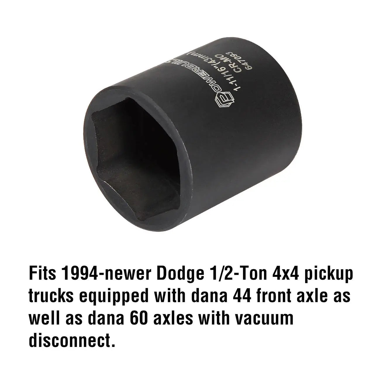 Powerbuilt Sae 1-11/16" Dodge Spindle Nut Impact Socket - 1/2" Drive POWERBUILT