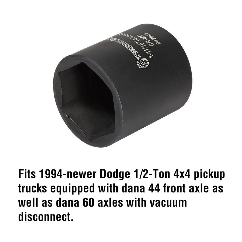 Powerbuilt Sae 1-11/16" Dodge Spindle Nut Impact Socket - 1/2" Drive POWERBUILT
