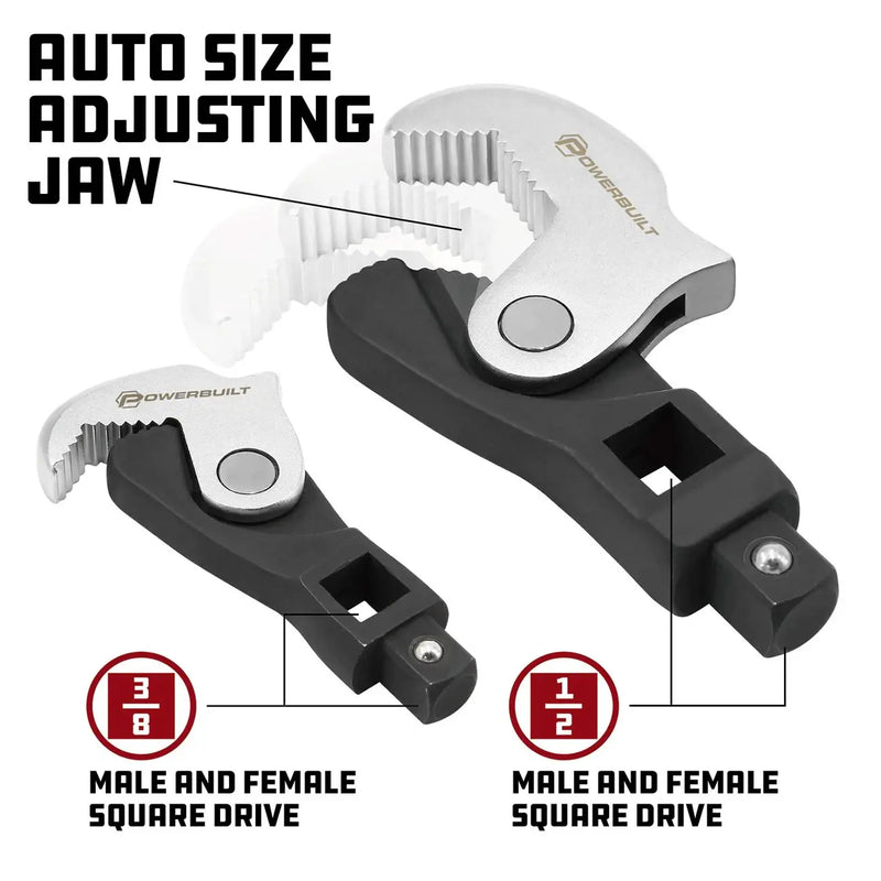 Powerbuilt Spring Crowfoot Wrench Set (2 Piece Set) POWERBUILT