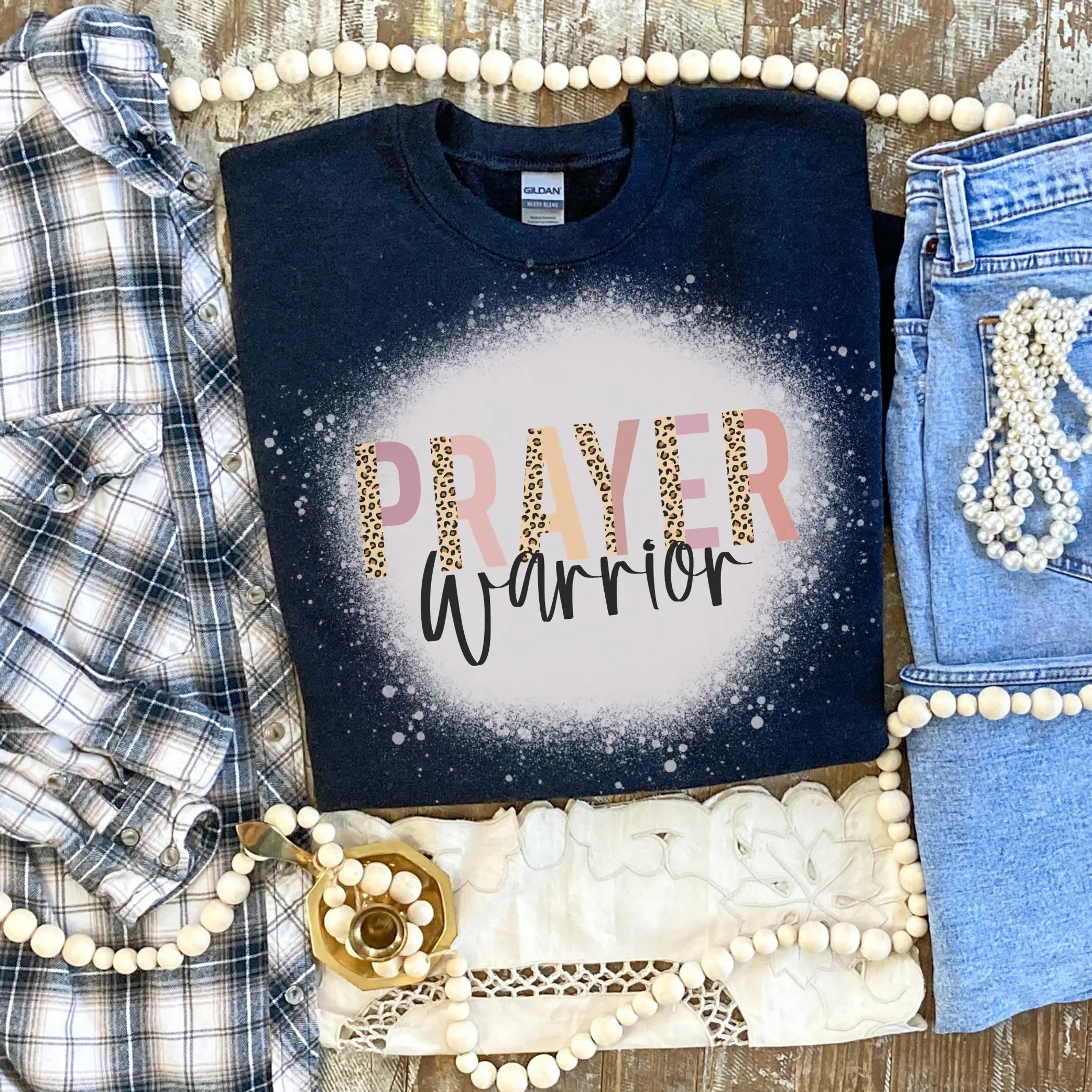 Prayer Warrior Bleached Shirt CK's Boutique