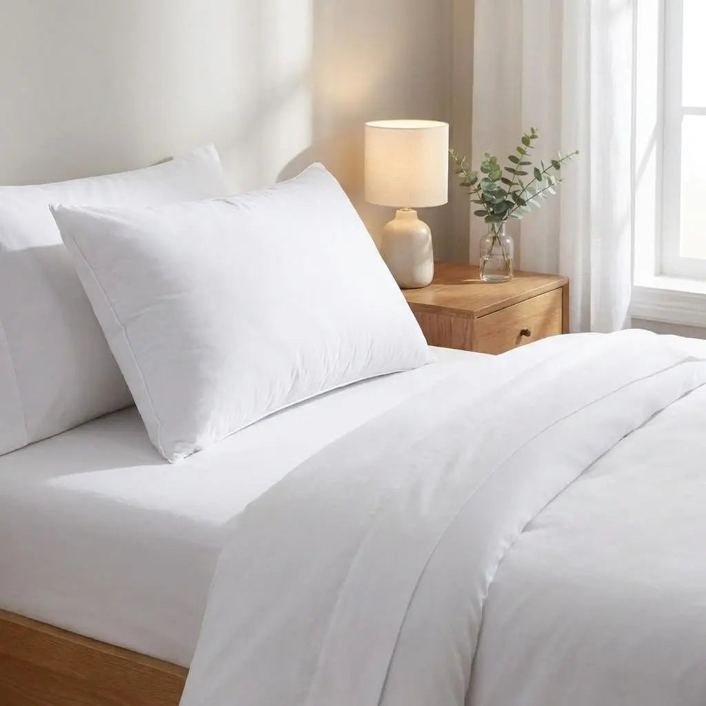 Premium Lux Siberian Down Queen Size Medium Pillow Homeroots Bed & Bath