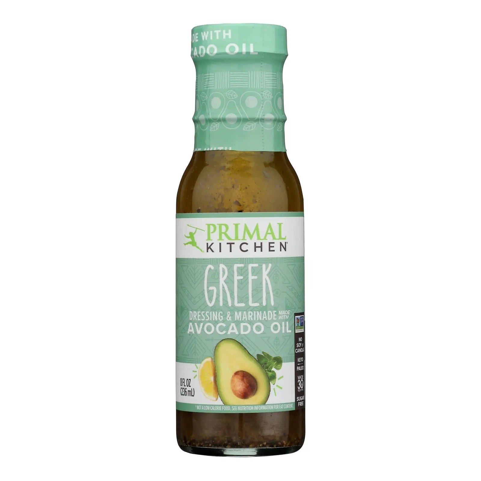 Primal Kitchen Greek Vinaigrette - Avocado Oil And Organic Oil - Case Of 6 - 8 Oz. Primal Kitchen