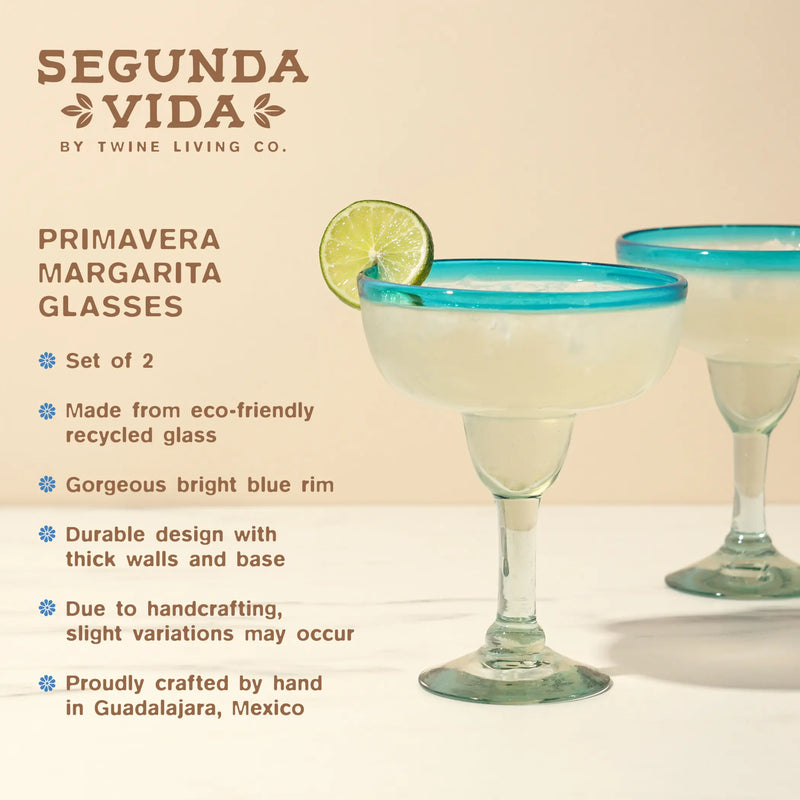 Primavera Recycled Margarita Glass Set by Twine Living Twine