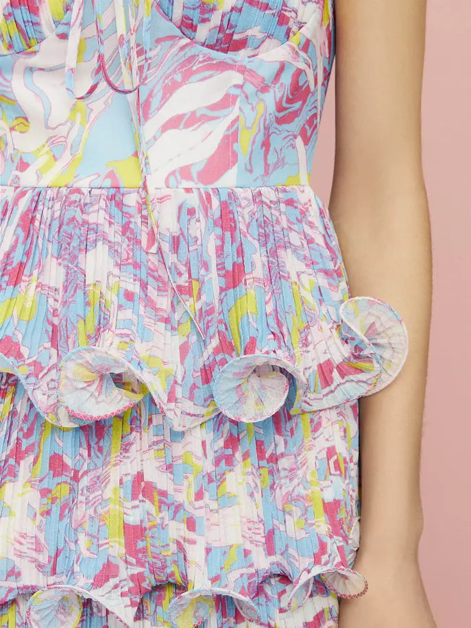 Print Tiered Dress Monique Store