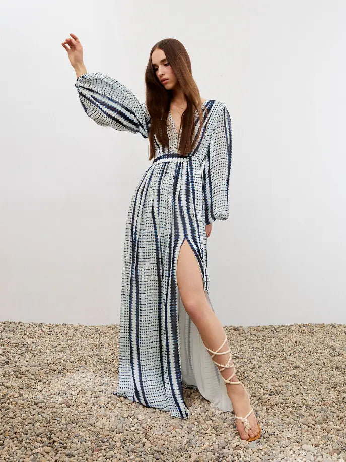 Printed Long Dress Nocturne
