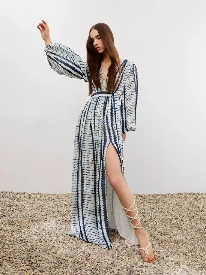 Printed Long Dress Nocturne