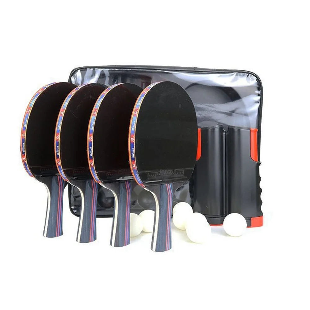 Professional Table Tennis Racket Set Ping Pong Racket Bat With Table Tennis Net Storage Bag For Beginners