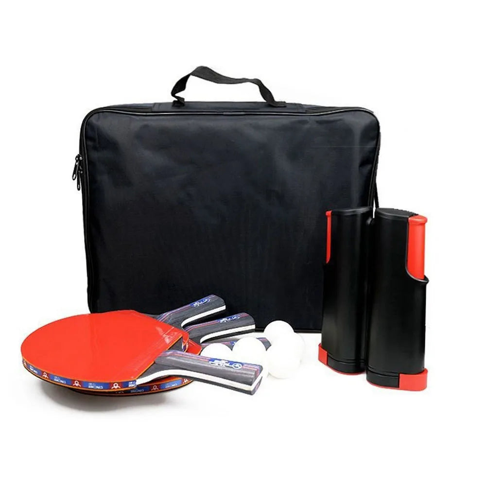 Professional Table Tennis Racket Set Ping Pong Racket Bat With Table Tennis Net Storage Bag For Beginners