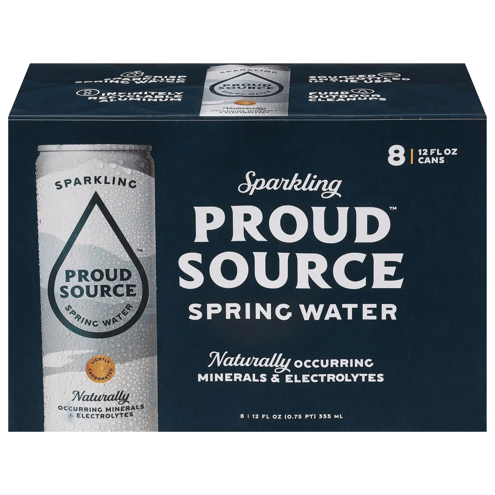Proud Source - Water Spring Sparkling - Case Of 3-8/12 Fz Proud Source Water