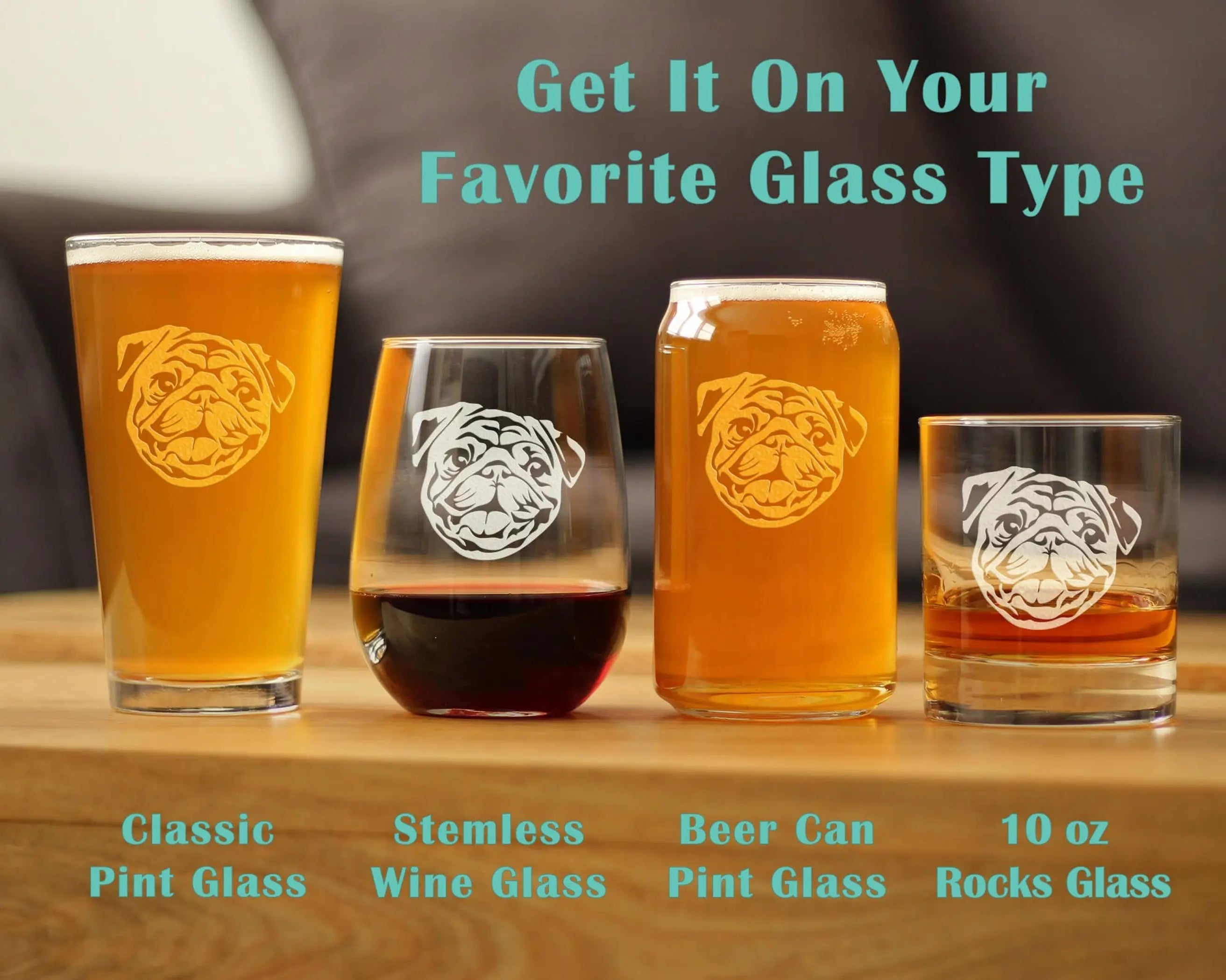Pug Beer Can Pint Glass - Pug Dog Gifts and Decor Bevvee