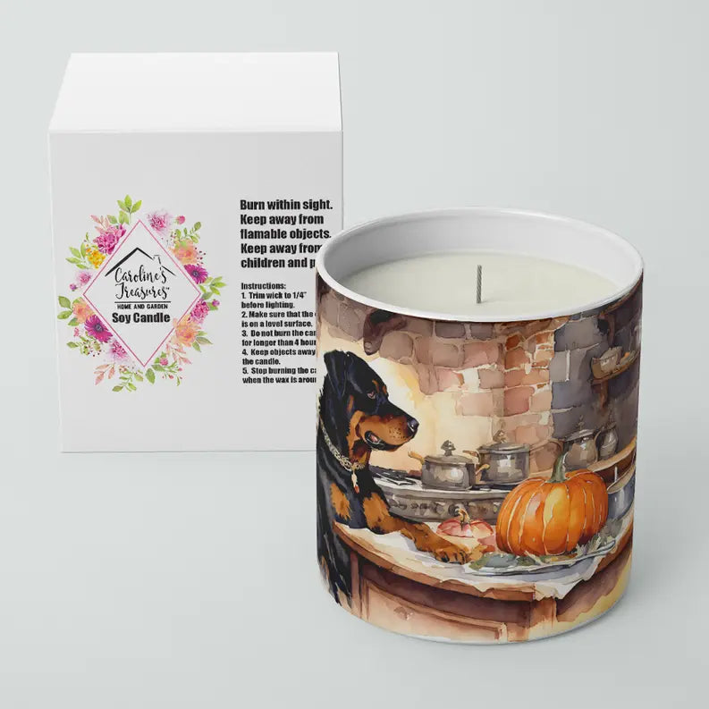 Pug Fall Kitchen Pumpkins Decorative Soy Candle Caroline's Treasures