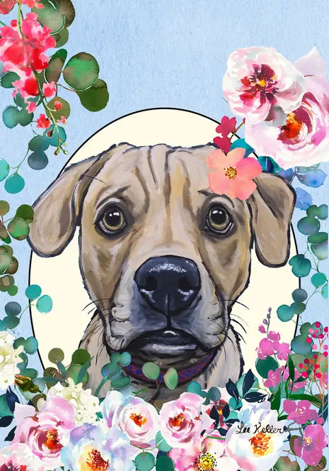 Puggle - Hippie Hound Studios Spring  House and Garden Flags Best of Breed