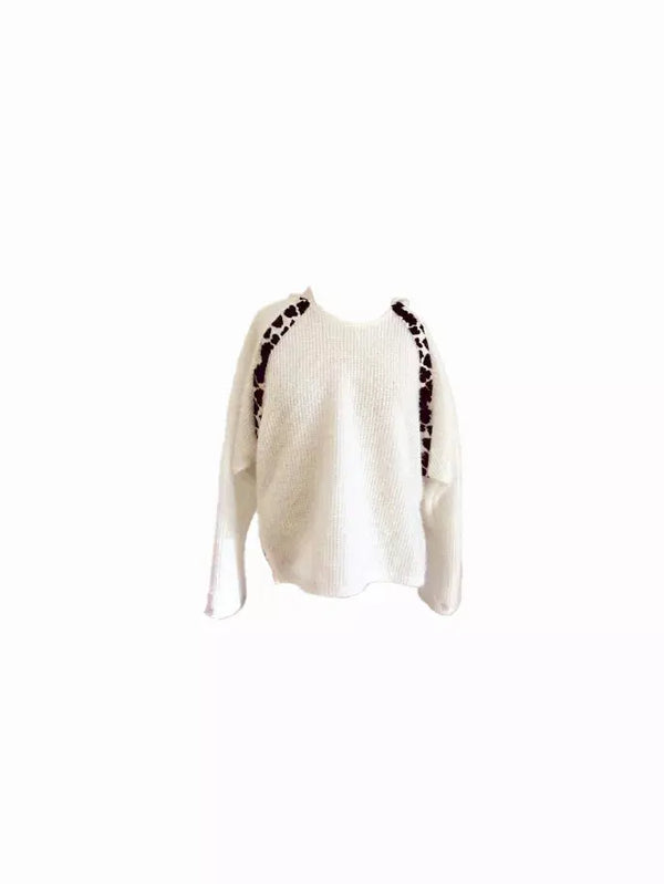 Pullover Hoodie with Leopard Trim Tru Luv