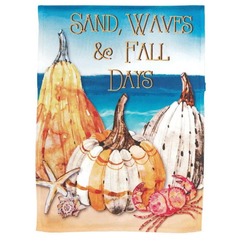 Pumpkins Sand Waves & Fall Days Print Flag Dicksons Inc