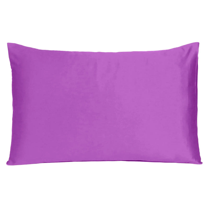 Purple Merlot Dreamy Set Of 2 Silky Satin Standard Pillowcases Homeroots Bed & Bath