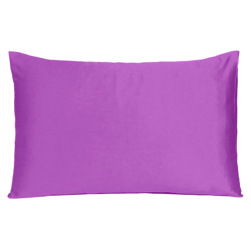 Purple Merlot Dreamy Set Of 2 Silky Satin Standard Pillowcases Homeroots Bed & Bath