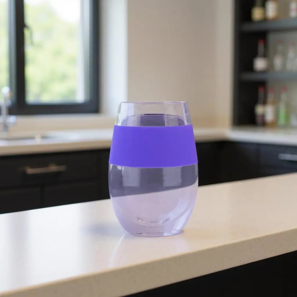 Purple Tritan Plastic Convex Curve Shape Stemless All Purpose Wine Glass Homeroots Kitchen & Dining