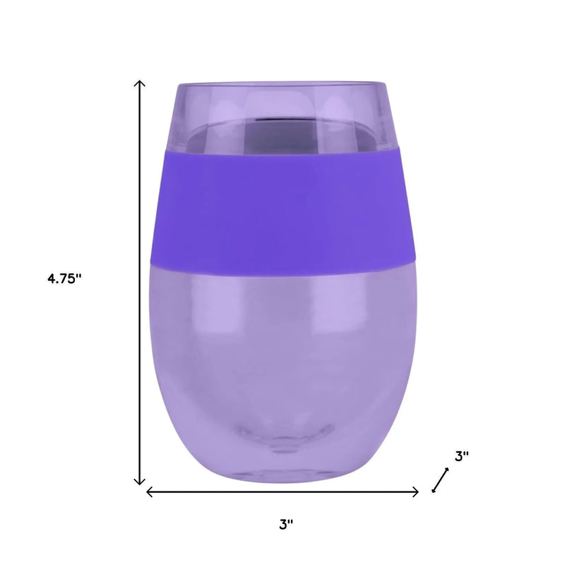 Purple Tritan Plastic Convex Curve Shape Stemless All Purpose Wine Glass Homeroots Kitchen & Dining