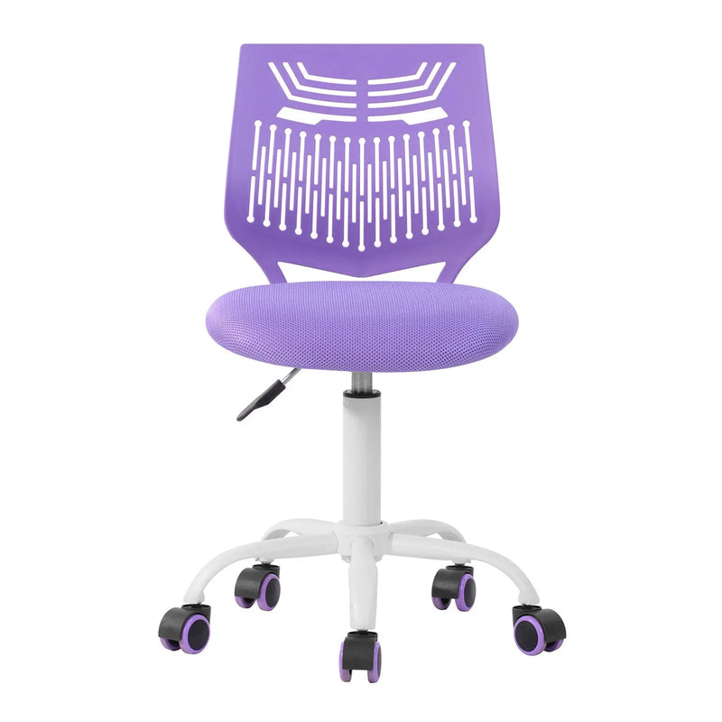 Purple and White Adjustable Height Swivel Rolling Office Chair Homeroots Office