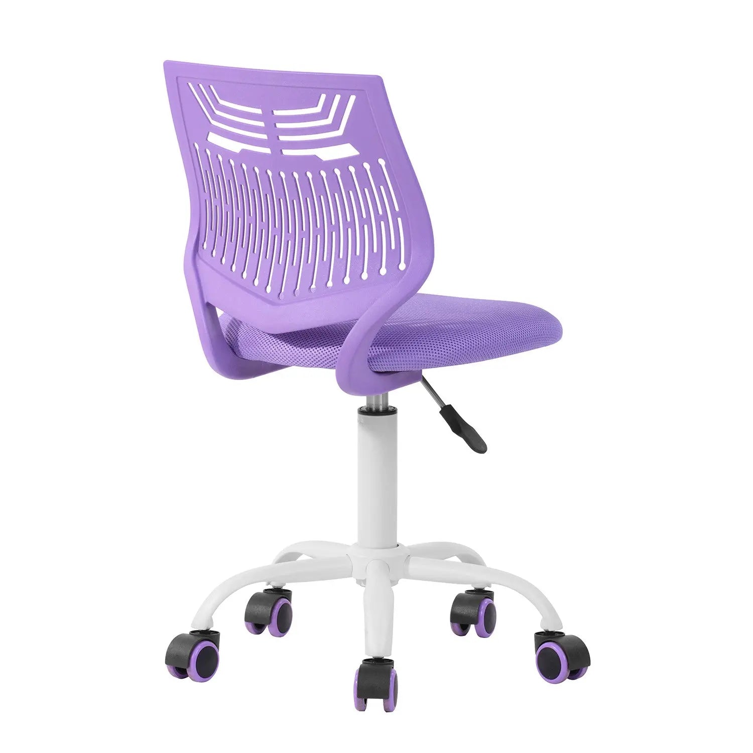 Purple and White Adjustable Height Swivel Rolling Office Chair Homeroots Office