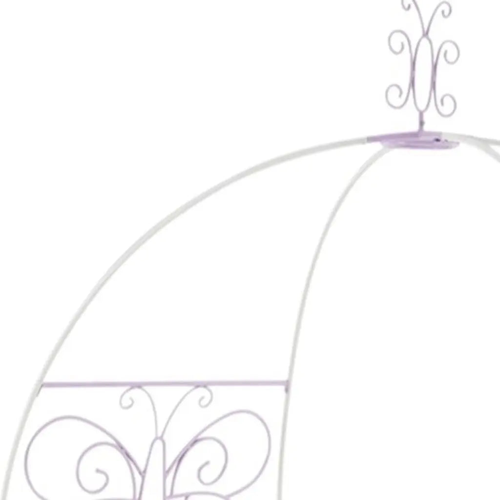 Purple and White Metal Canopy Bed Frame Homeroots Bed & Bath