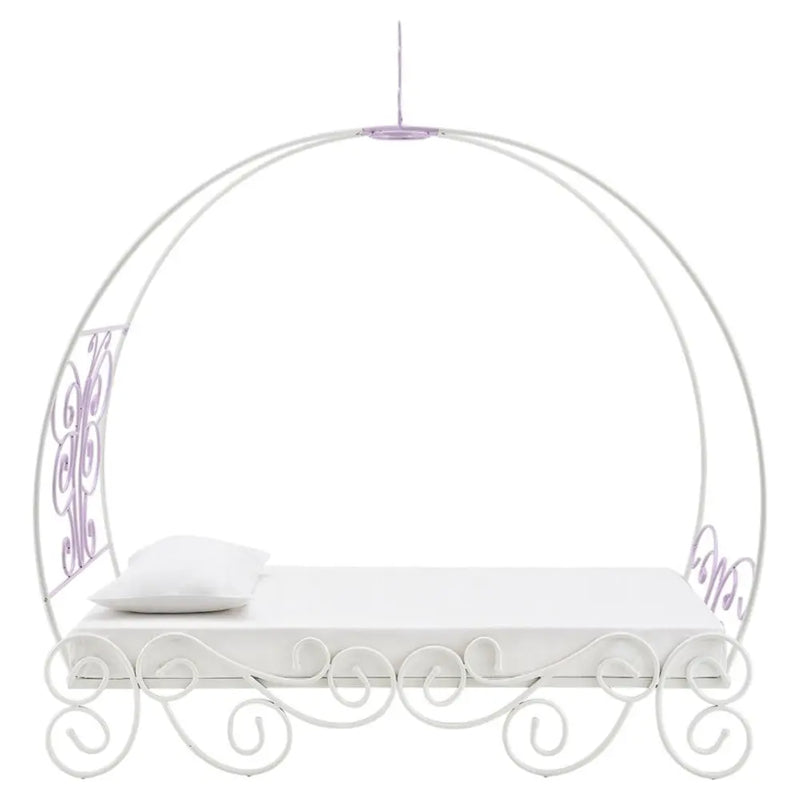 Purple and White Metal Canopy Bed Frame Homeroots Bed & Bath