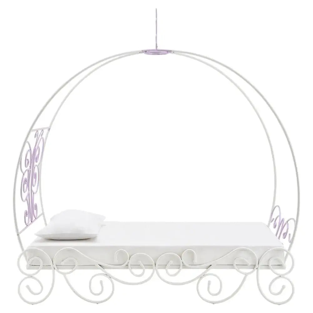 Purple and White Metal Canopy Bed Frame Homeroots Bed & Bath