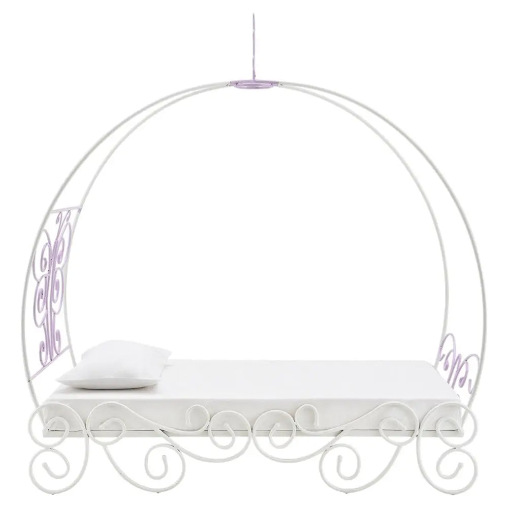 Purple and White Metal Canopy Bed Frame Homeroots Bed & Bath
