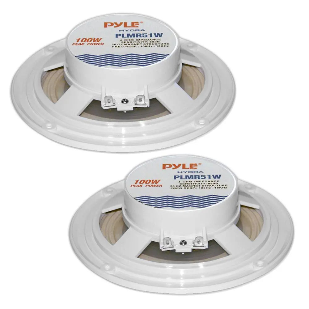 Pyle Marine 5.25” Dual Cone Speakers (white) Pyle