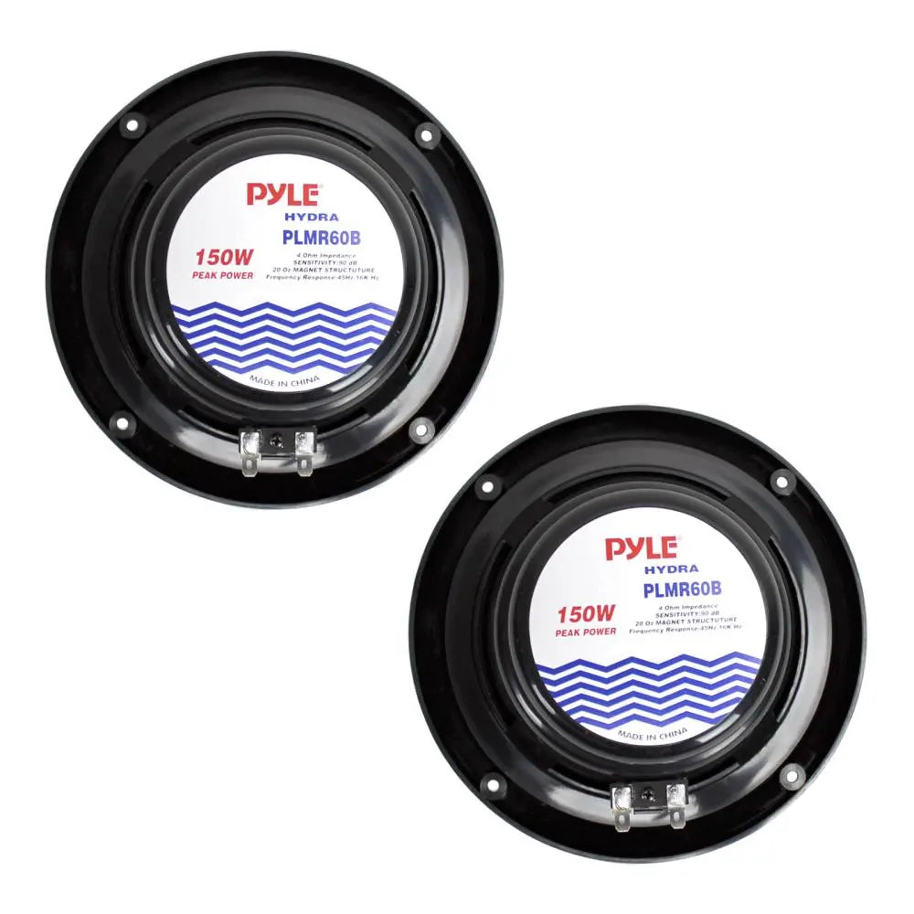 Pyle Marine 6.5” Dual Cone Speakers (black) Pyle