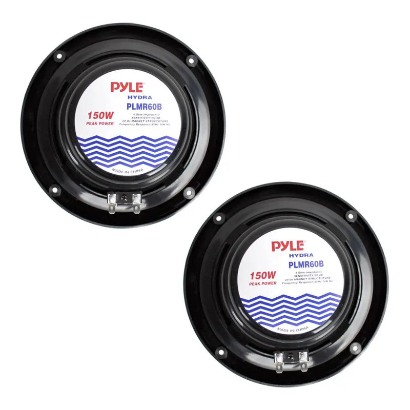 Pyle Marine 6.5” Dual Cone Speakers (black) Pyle