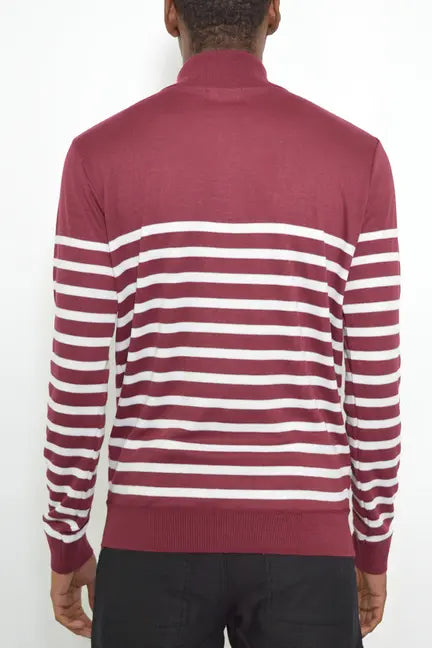 QUARTER ZIP STRIPE PULLOVER WEIV