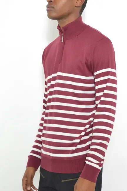 QUARTER ZIP STRIPE PULLOVER WEIV