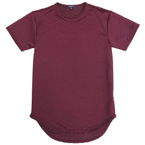 QUILTED TEE- BURGUNDY WEIV