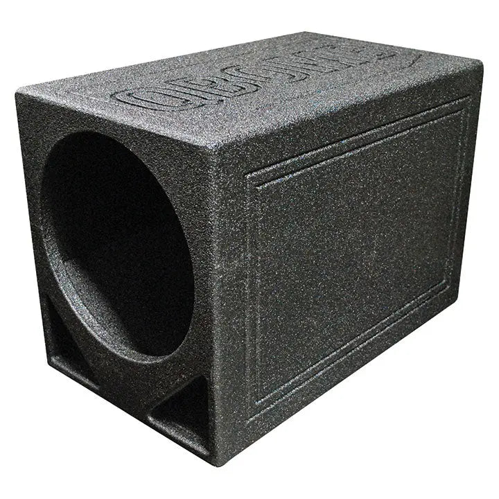 Qpower Single 12" Triangle Ported Finished W/bed Liner Qpower