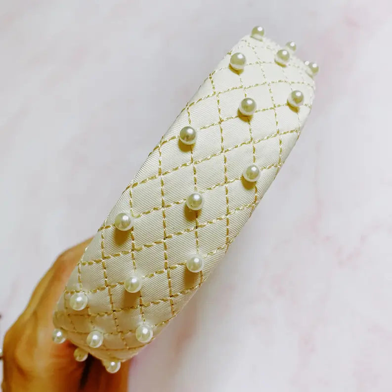 Quilted Elegance Pearl Headband Ellison+Young