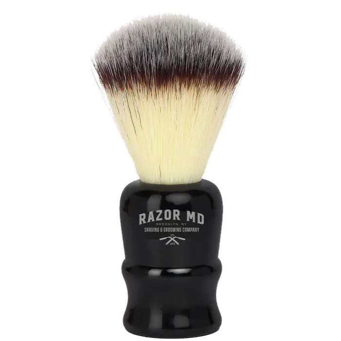 RAZOR MD Black Handle Travel Shave Brush (Synthetic Hair) Razor